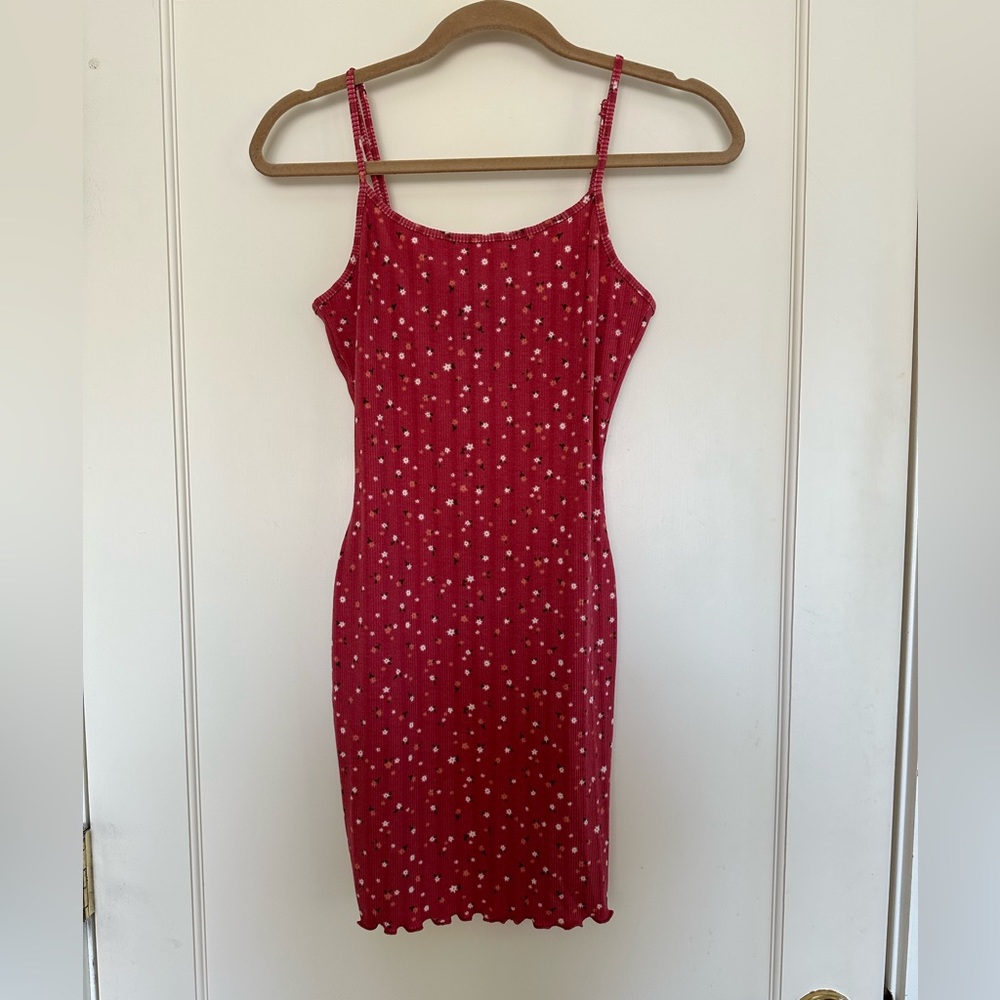 Forever 21 dark pink & floral mini dress